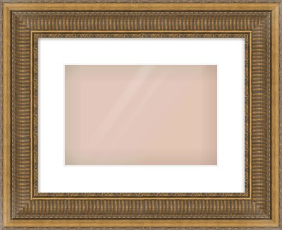 Gold Scoop Frame for 12 × 8in artwork, with Smooth White Single Mount