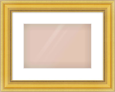 Gold Spoon Frame for 12 × 8in artwork, with Smooth White Single Mount