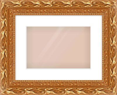 Gold Spoon Frame for 12 × 8in artwork, with Smooth White Single Mount
