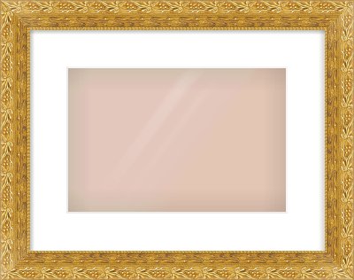 Gold Spoon Frame for 12 × 8in artwork, with Smooth White Single Mount