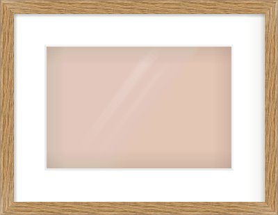 Oak Effect Flat Frame for 12 × 8in artwork, with Smooth White Single Mount