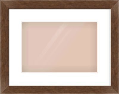 Brown Flat Frame for 12 × 8in artwork, with Smooth White Single Mount