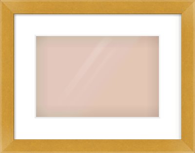 Gold Flat Frame for 12 × 8in artwork, with Smooth White Single Mount