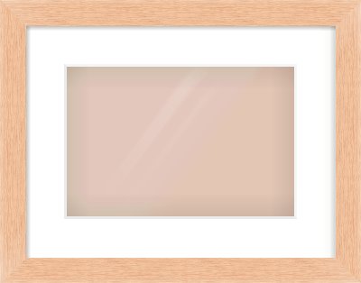 Oak Effect Flat Frame for 12 × 8in artwork, with Smooth White Single Mount