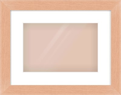 Oak Effect Flat Frame for 12 × 8in artwork, with Smooth White Single Mount