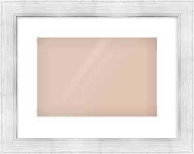 Silver Foil Flat Frame for 12 × 8in artwork, with Smooth White Single Mount