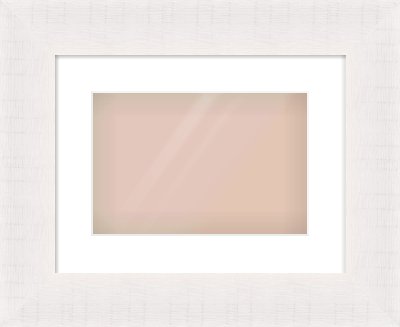 Rough Cut Effect Flat Frame for 12 × 8in artwork, with Smooth White Single Mount