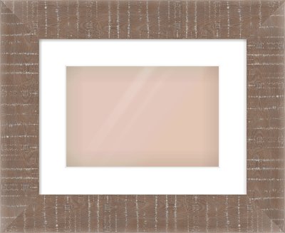 Rough Cut Effect Flat Frame for 12 × 8in artwork, with Smooth White Single Mount