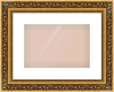 Gold Spoon Frame for 12 × 8in artwork, with Smooth White Single Mount