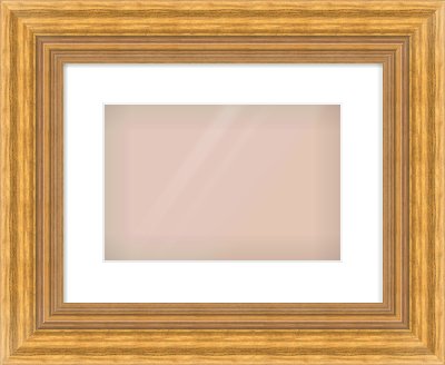 Gold Reverse Frame for 12 × 8in artwork, with Smooth White Single Mount