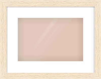 Ivory Flat Frame for 12 × 8in artwork, with Smooth White Single Mount