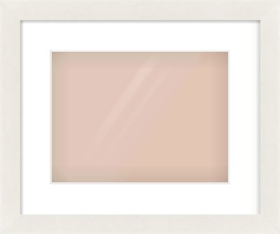 White Flat Frame for 12 × 9in artwork, with Smooth White Single Mount
