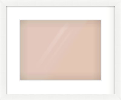 White Wood Grain Flat Frame for 12 × 9in artwork, with Smooth White Single Mount