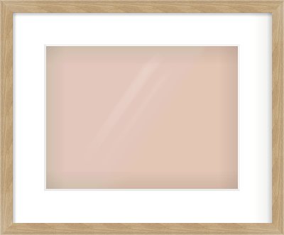 Oak Veneer Flat Frame for 12 × 9in artwork, with Smooth White Single Mount