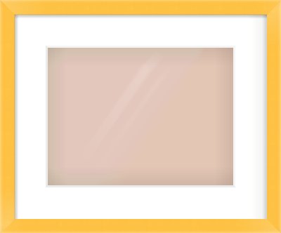 Yellow Paint Flat Frame for 12 × 9in artwork, with Smooth White Single Mount