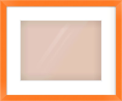 Orange Paint Flat Frame for 12 × 9in artwork, with Smooth White Single Mount