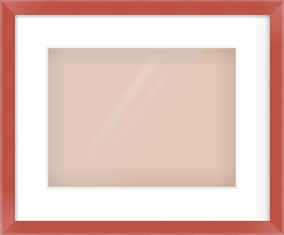 Red Paint Flat Frame for 12 × 9in artwork, with Smooth White Single Mount