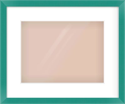 Green Paint Flat Frame for 12 × 9in artwork, with Smooth White Single Mount