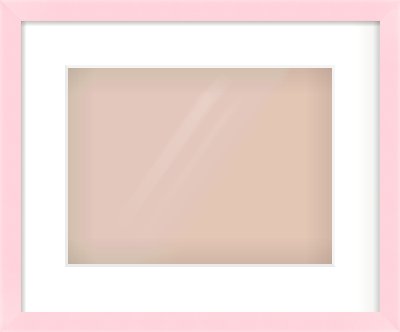 Pink Paint Flat Frame for 12 × 9in artwork, with Smooth White Single Mount