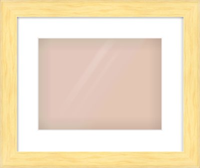 Natural Wood Stepped Flat Frame for 12 × 9in artwork, with Smooth White Single Mount