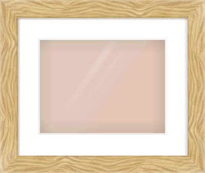Natural Wood Flat Frame for 12 × 9in artwork, with Smooth White Single Mount