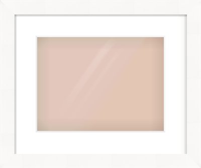 White Flat Frame for 12 × 9in artwork, with Smooth White Single Mount