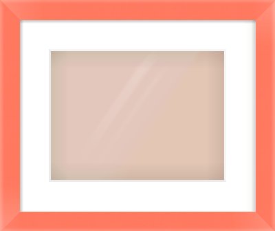 Orange Paint Flat Frame for 12 × 9in artwork, with Smooth White Single Mount
