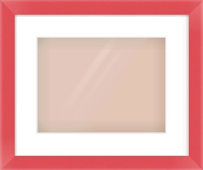 Red Paint Flat Frame for 12 × 9in artwork, with Smooth White Single Mount