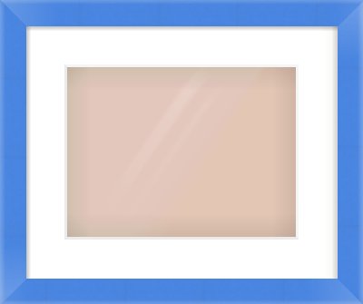 Light Blue Paint Flat Frame for 12 × 9in artwork, with Smooth White Single Mount