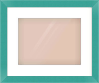 Green Paint Flat Frame for 12 × 9in artwork, with Smooth White Single Mount