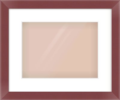 Maroon Paint Flat Frame for 12 × 9in artwork, with Smooth White Single Mount