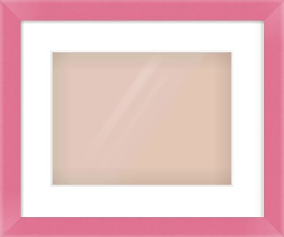 Pink Paint Flat Frame for 12 × 9in artwork, with Smooth White Single Mount