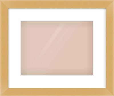 Matte Gold Flat Frame for 12 × 9in artwork, with Smooth White Single Mount
