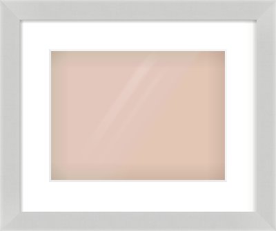 Matte Silver Flat Frame for 12 × 9in artwork, with Smooth White Single Mount