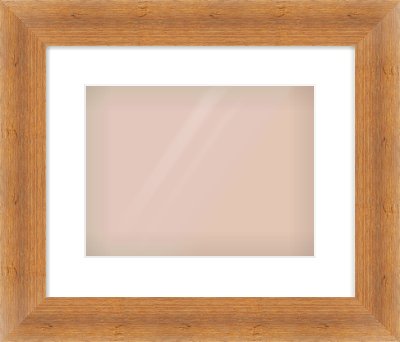 Antique Pine Flat Frame for 12 × 9in artwork, with Smooth White Single Mount