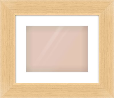 Natural Wood Flat Frame for 12 × 9in artwork, with Smooth White Single Mount