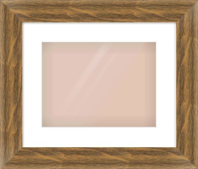 Characteristic Brown Flat Frame for 12 × 9in artwork, with Smooth White Single Mount