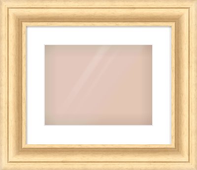 Natural Wood Scoop Frame for 12 × 9in artwork, with Smooth White Single Mount