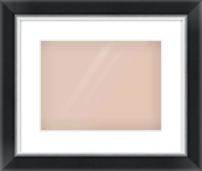 Black/Silver Reverse Frame for 12 × 9in artwork, with Smooth White Single Mount