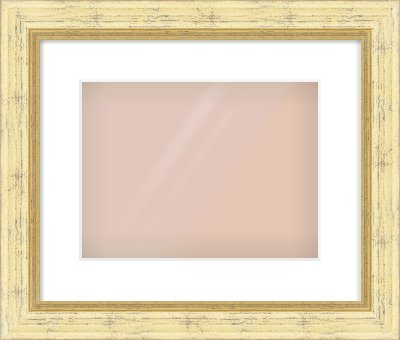 Gold Reverse Frame for 12 × 9in artwork, with Smooth White Single Mount