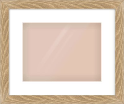 Oak Veneer Flat Frame for 12 × 9in artwork, with Smooth White Single Mount