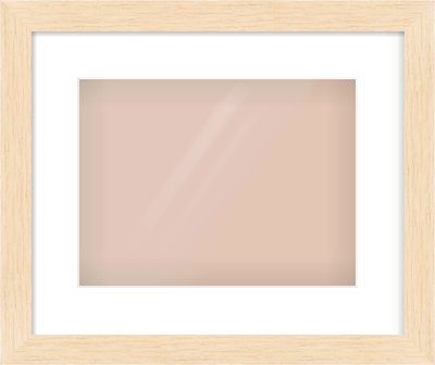 Natural wood Flat Frame for 12 × 9in artwork, with Smooth White Single Mount