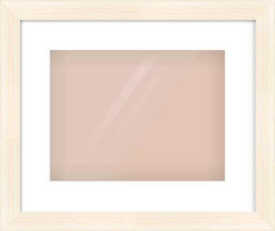 Natural Wood Flat Frame for 12 × 9in artwork, with Smooth White Single Mount