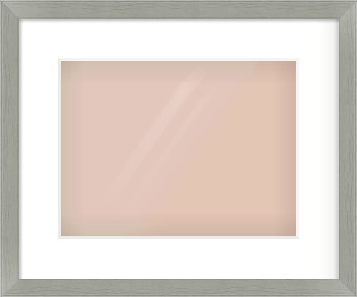 Pale Grey Flat Frame for 12 × 9in artwork, with Smooth White Single Mount