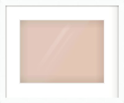 White Flat Frame for 12 × 9in artwork, with Smooth White Single Mount