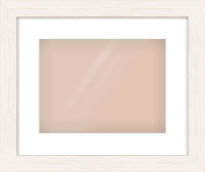 Ivory Driftwood Flat Frame for 12 × 9in artwork, with Smooth White Single Mount