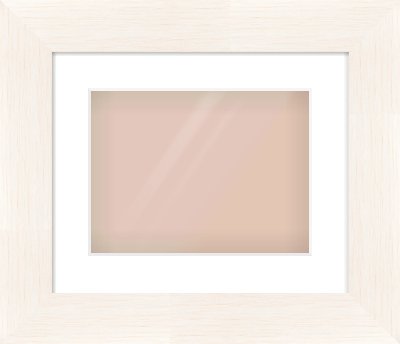Ivory Driftwood Flat Frame for 12 × 9in artwork, with Smooth White Single Mount