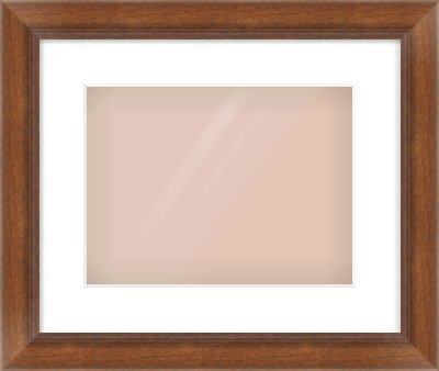 Brown Flat Frame for 12 × 9in artwork, with Smooth White Single Mount