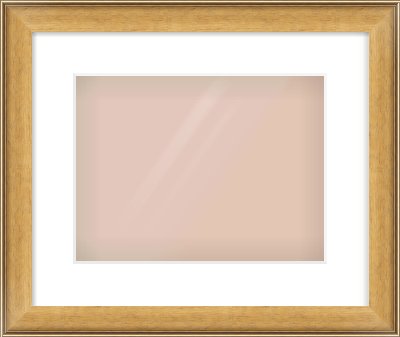 Gold Scoop Frame for 12 × 9in artwork, with Smooth White Single Mount