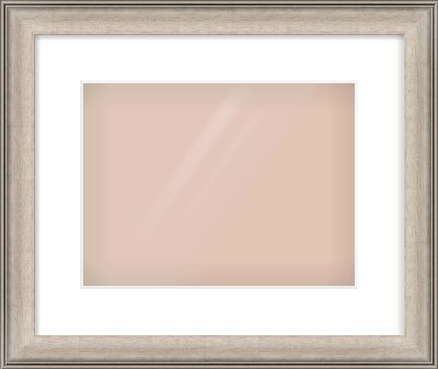 Champagne Silver Scoop Frame for 12 × 9in artwork, with Smooth White Single Mount